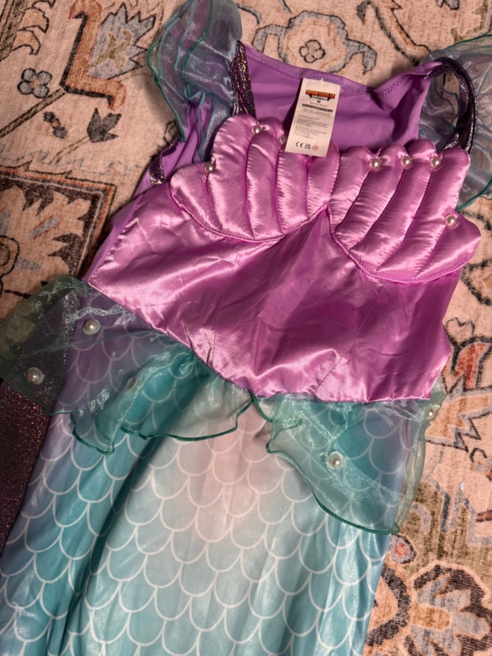 Girls Mermaid Dress Costume in Purple & Teal